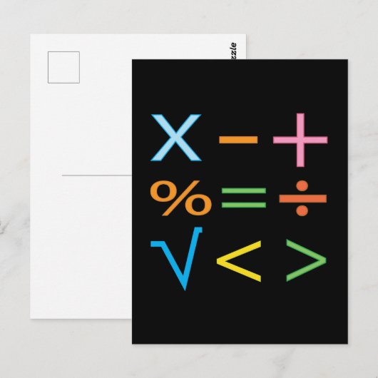 Wiskunde Wiskunde Symbool Wiskunde Briefkaart (Voorkant / Achterkant)