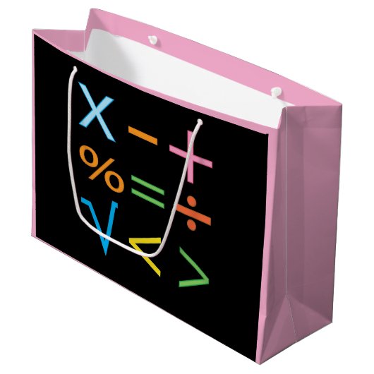 Wiskunde Wiskunde Symbool Wiskunde Groot Cadeauzakje (Voorkant Gekanteld)