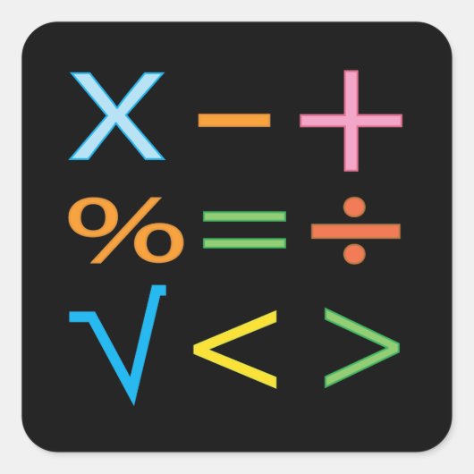 Wiskunde Wiskunde Symbool Wiskunde Vierkante Sticker (Voorkant)
