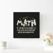 Wiskunde wiskunde Wiskunde leraar cadeau Vierkante Klok (Huis)