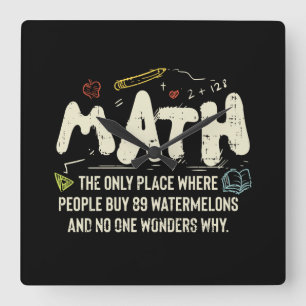 Wiskunde wiskunde Wiskunde leraar cadeau Vierkante Klok