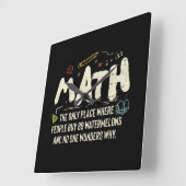 Wiskunde wiskunde Wiskunde leraar cadeau Vierkante Klok (Hoek)