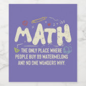 Wiskunde wiskunde Wiskunde leraar cadeau Wijn Etiket (Enkel label)