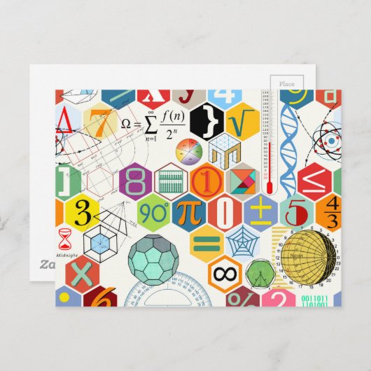 Wiskunde (wit) briefkaart (Voorkant / Achterkant)