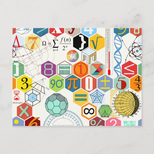 Wiskunde (wit) briefkaart (Voorkant)