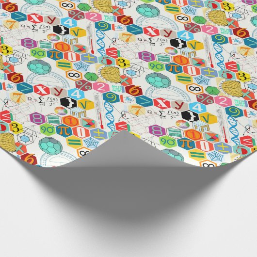 Wiskunde (wit) cadeaupapier (Hoek)