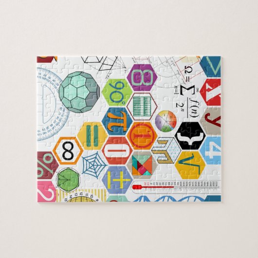 Wiskunde (wit) legpuzzel (Horizontaal)