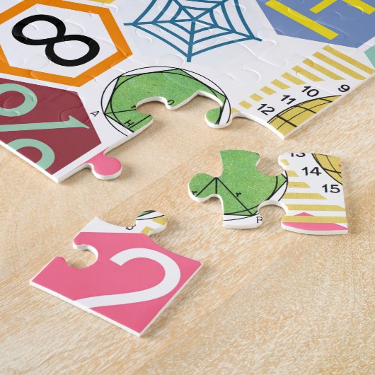 Wiskunde (wit) legpuzzel (Zijkant)