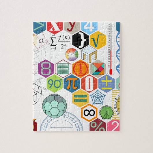 Wiskunde (wit) legpuzzel (Verticaal)