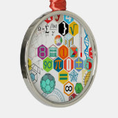 Wiskunde (wit) metalen ornament (Rechts)