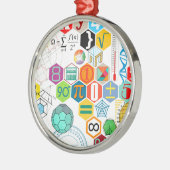 Wiskunde (wit) metalen ornament (Links)