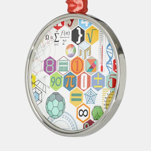 Wiskunde (wit) metalen ornament (Links)