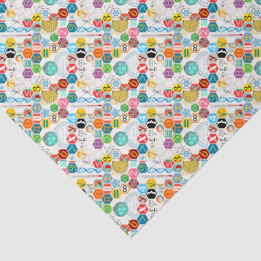 Wiskunde (wit) tissuepapier (Detail)