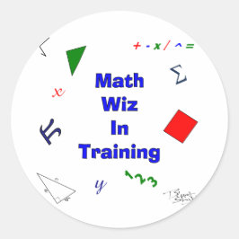 Wiskunde Wiz in opleiding Ronde Sticker