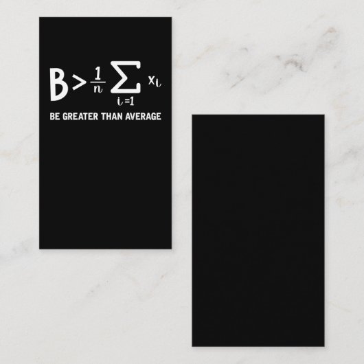 Wiskunde woordvoerder is groter dan gemiddeld visitekaartje (Voorkant / Achterkant)
