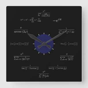 Wiskunde (zwart) vierkante klok