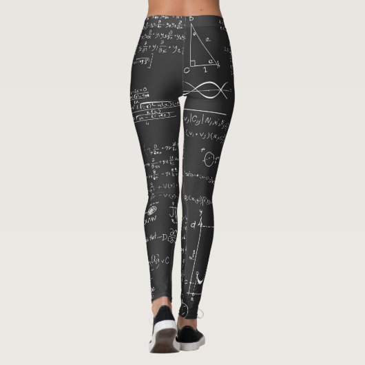 Wiskunde zwart-wit krabbels leggings (Achterkant)