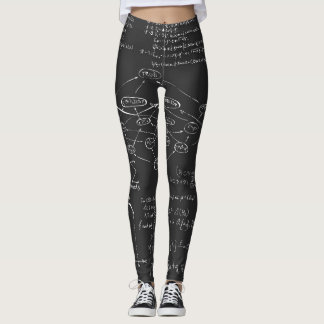 Wiskunde zwart-wit krabbels leggings