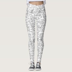 Wiskunde zwart-wit krabbels leggings