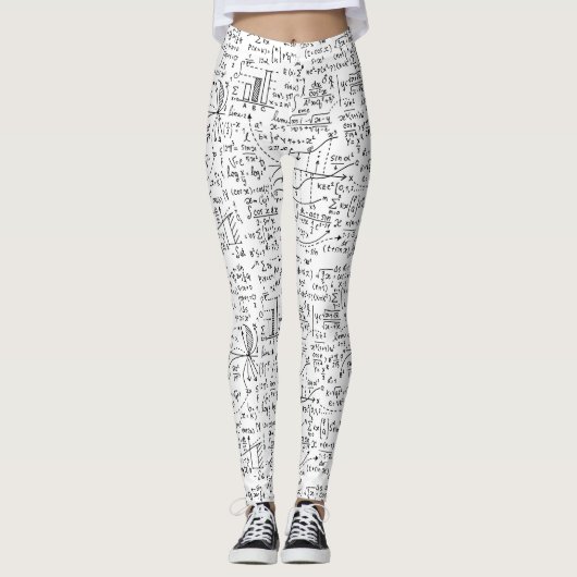 Wiskunde zwart-wit krabbels leggings (Voorkant)