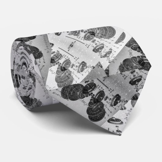 Wiskunde zwart-wit stropdas (Opgerold)