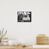 Wiskunde; zwarte en donkergrijze strepen poster (Keuken)