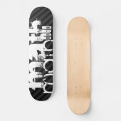 Wiskunde; zwarte en donkergrijze strepen skateboard (Voorkant)