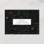 Wiskundedocent Tutor Equations Wiskunde Formula's Visitekaartje (Voorkant)