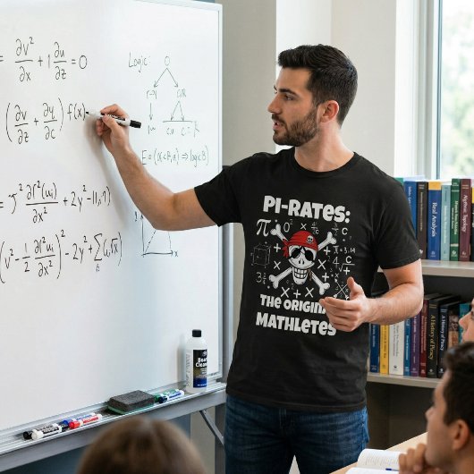 Wiskundegek - Grappige wiskunde piraat schedel ler T-shirt