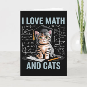 Wiskundekattenliefhebber Funny Math Docent Ik hou  Kaart