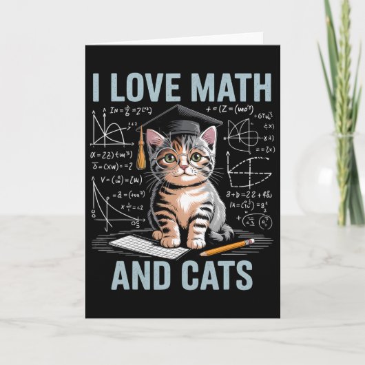 Wiskundekattenliefhebber Funny Math Docent Ik hou  Kaart (Voorkant)