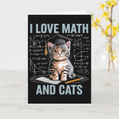 Wiskundekattenliefhebber Funny Math Docent Ik hou  Kaart (Gele Bloem)
