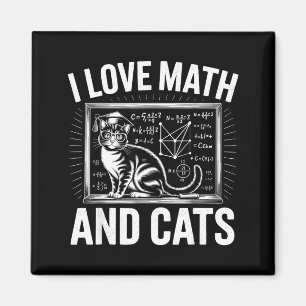 Wiskundekattenliefhebber Funny Math Leraar Ik hou  Magneet