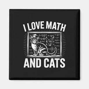 Wiskundekattenliefhebber Funny Math Leraar Ik hou  Magneet
