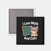 Wiskundekattenliefhebber Funny Math Leraar Ik hou Magneet (Voorkant / Achterkant)