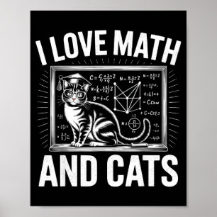 Wiskundekattenliefhebber Funny Math Leraar Ik hou Poster