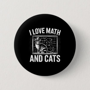 Wiskundekattenliefhebber Funny Math Leraar Ik hou Ronde Button 5,7 Cm