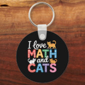 Wiskundekattenliefhebber Funny Math Leraar Ik hou Sleutelhanger (Voorkant)