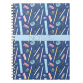 WISKUNDEKLASSE BLAUWE AQUA ROZE NOTEBOOK NOTITIEBOEK (Voorkant)