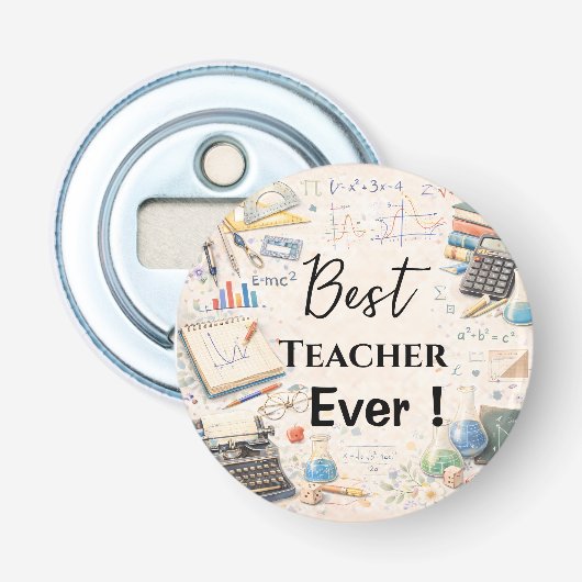 Wiskundeleraar Bedankcadeaus | Einde Schooljaar Button Flesopener (Voorkant)