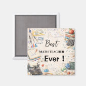 Wiskundeleraar Bedankcadeaus | Einde Schooljaar Magneet (Voorkant / Achterkant)