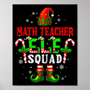 Wiskundeleraar elf squad kerst elf hoed schoenen g poster