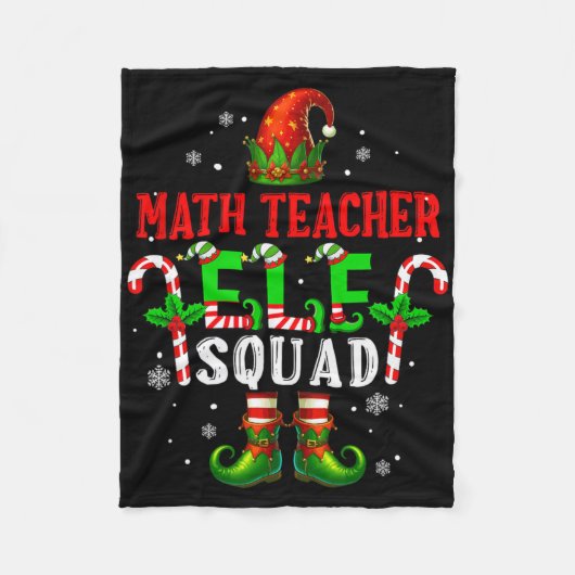 Wiskundeleraar Elf Squad Kerstman Elf Hoed Schoene Fleece Deken (Voorkant)