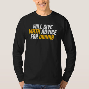 Wiskundeleraar geeft wiskundig advies voor drankje t-shirt