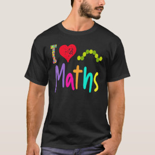Wiskundeleraar Ik hou van wiskunde hongerige rups T-shirt