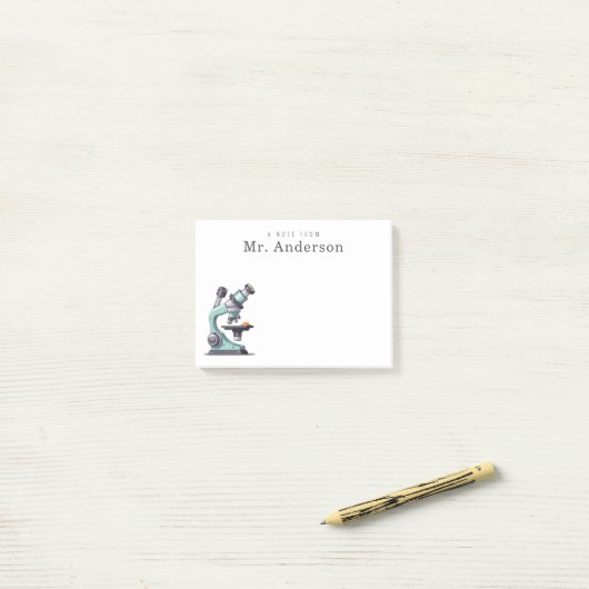 Wiskundeleraar Microscoop Lab Post-it® Notes (Op bureau)