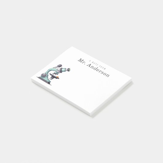 Wiskundeleraar Microscoop Lab Post-it® Notes (Schuin)