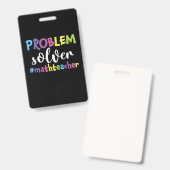 Wiskundeleraar Probleemoplosser Badge (Voor- en achterkant)