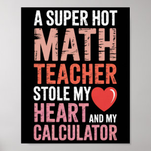 Wiskundeleraar Valentijnsdag Hart Vergelijking Alg Poster