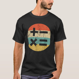 Wiskundeleraar Vintage Retro Wiskunde Symbolen T-shirt